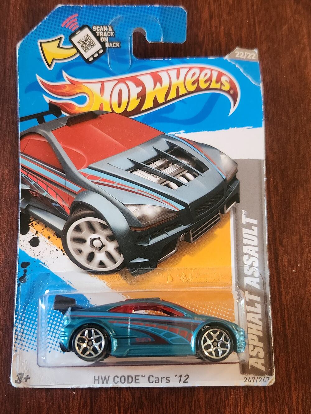 Hot Wheels Asphalt Assault HW Code Cars 2012 247/247 Teal Sealed